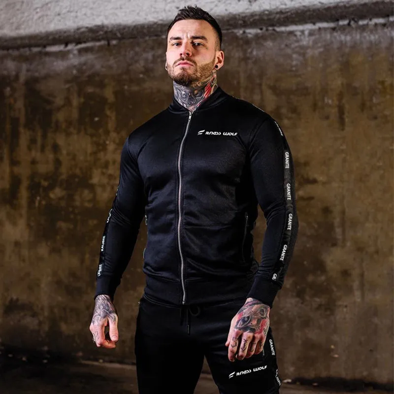 Весенне-осенний мужской свитшот без кепки GYMLOCKER рубашка на молнии модный