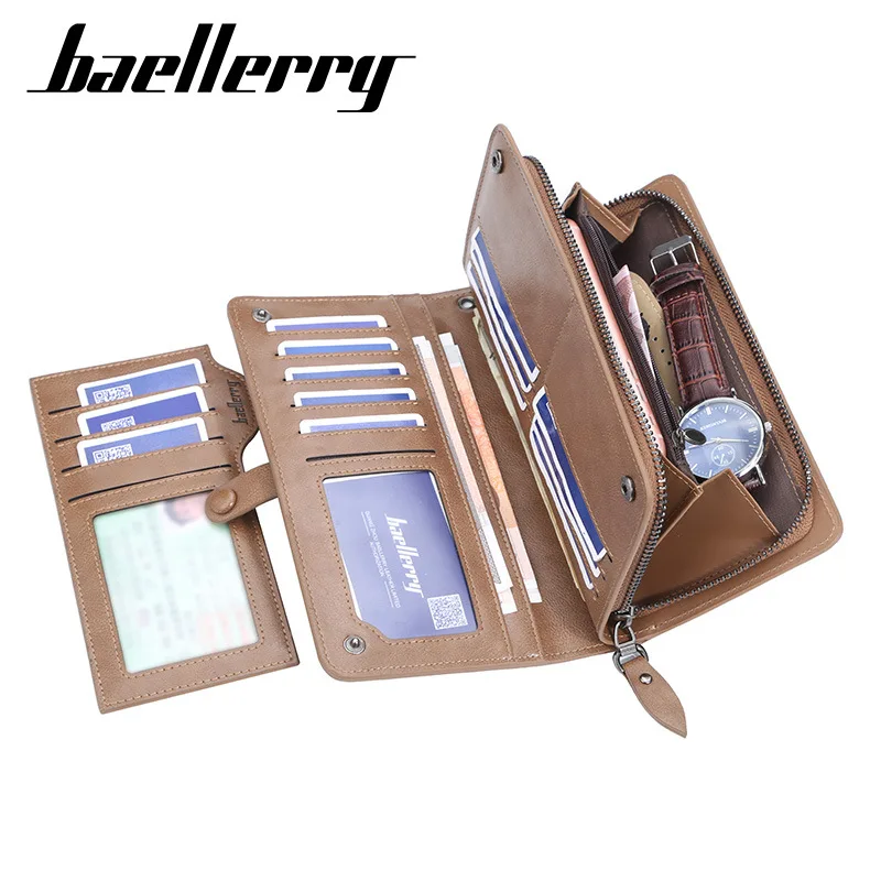 Baellerry высокое качество мужские кожаные кошельки модные дизайнерские на молнии