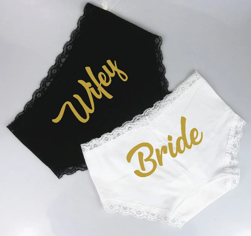 C & Fung deisgn сексуальные кружевные трусики для невесты WIFEY boyshorts MRS team нижнее белье