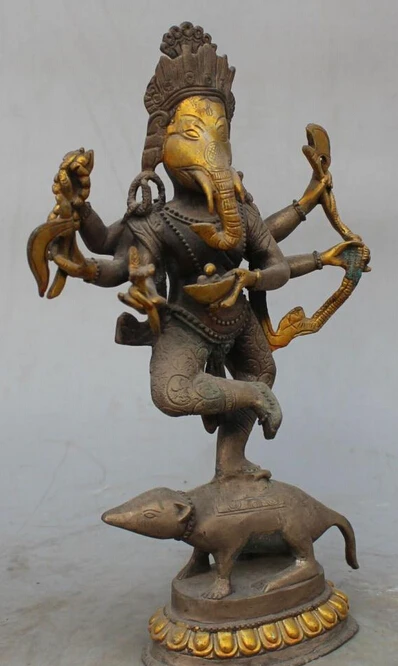 Бесплатная доставка старинный тибетский буддизм серебряная позолоченная 4 руки