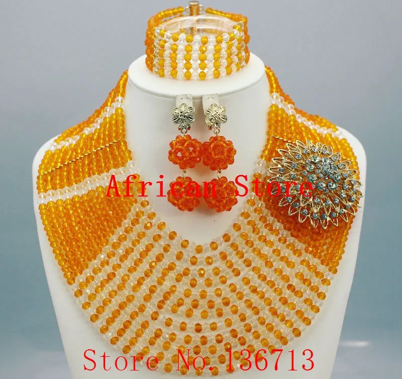 

New Design Nigerian Wedding African Beads Jewelry Set Crystal Free Shipping Bride Wedding Jewelry Sets Online L1813