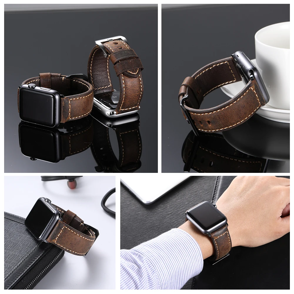CHIMAERA for Apple Watch Band Strap Genuine Italy Calf Leather 38mm/40mm 42mm/44mm Series 4 3 2 1 | Наручные часы