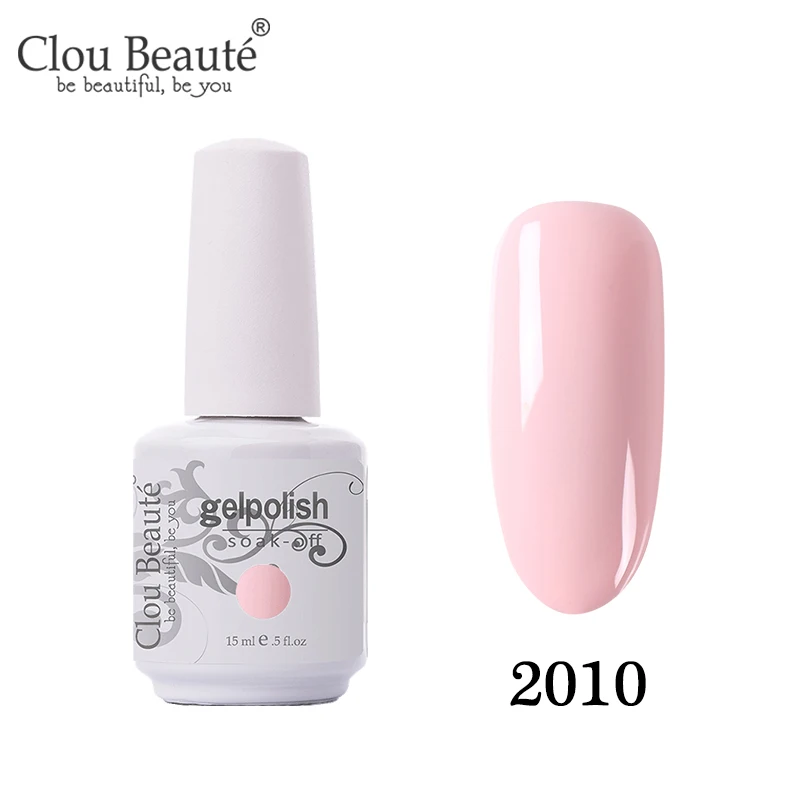2010 Clou Beaute, розовый, телесный цвет, чистый Гель-лак, цветной Гибридный Гель-лак, набор для маникюра, полуперманентный Гель-лак Vernis - Цвет: 2010