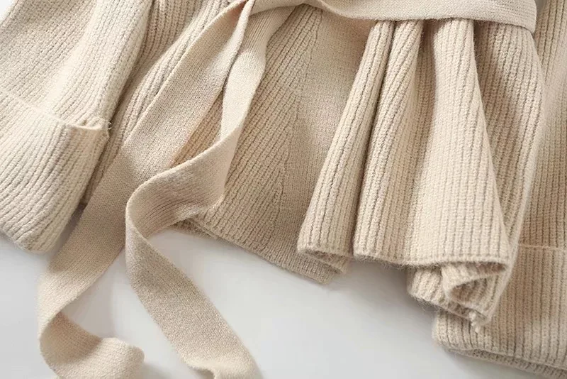 Autumn Winter Women Chic Fleece Cardigan Solid V Neck Knitted Sweaters Warm Casual Coat |
