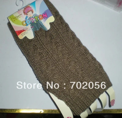 NEW ARRIVAL winter solid Knitted Fingerless Gloves Arm Warmers 24pairs/lot mixed colors #3422