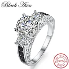 Кольцо женское из серебра 925 пробы, Черное и белое