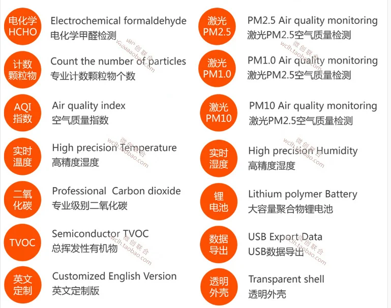 M5S с формальдегидом CO2 TVOC Температура и влажности экспорта данных PM2.5 CO2 TVOC температура& Хуми детектор мутности PM2.5 датчики