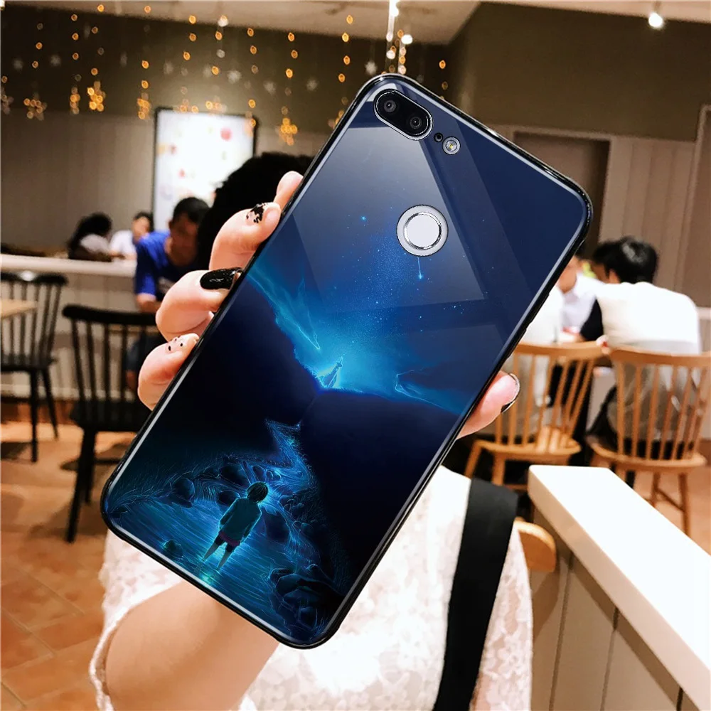 Luminous Glass Case For Huawei Honor 9 Lite P20 Mate 20 P Smart On 10 8X Play 7C 7A Pro |