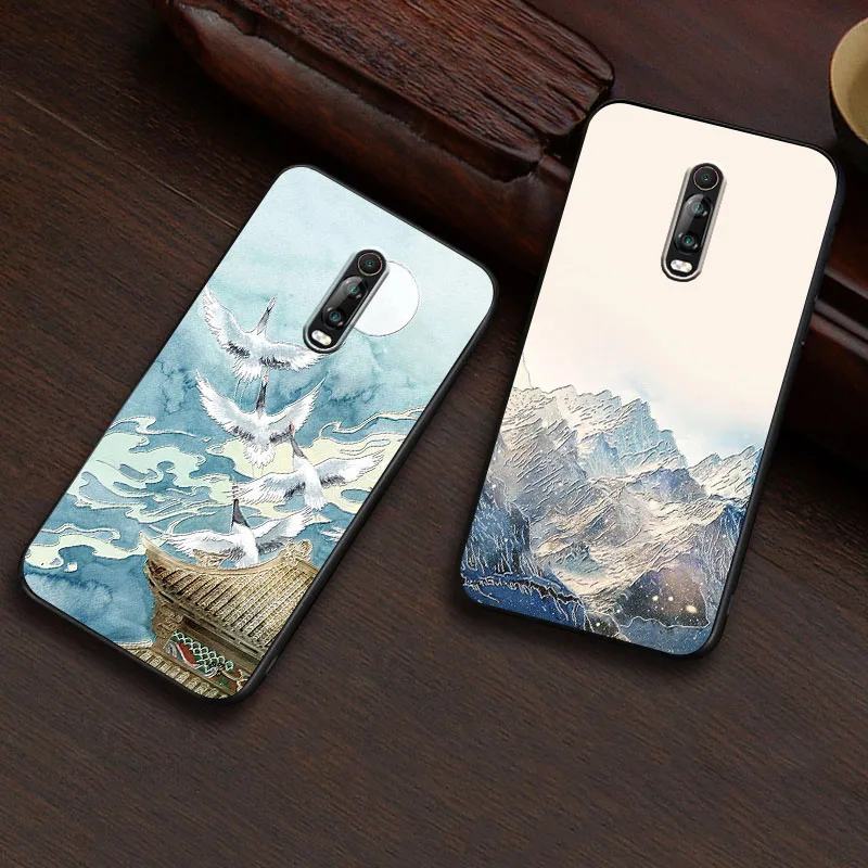 Рельефный Винтажный чехол в японском и восточном стиле для Xiaomi Redmi K20 Pro 9T PRO крана