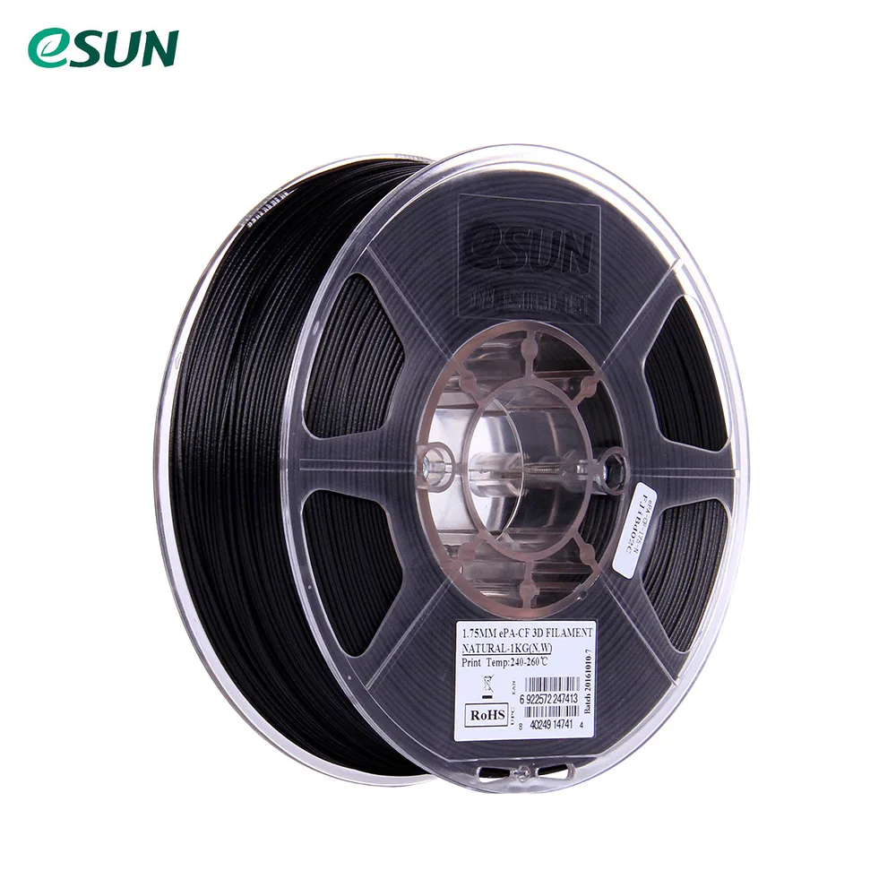 ESUN ePA-CF 1,75 мм углеродное волокно заполненная нить 1 кг 2.2lb катушка расходные материалы натуральный материал заправки для 3D принтеров