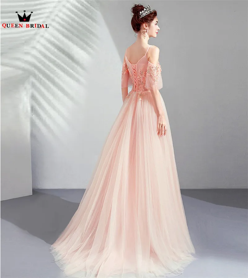 Elegant Evening Dresses A-line Flowers Lace Pearls 2020 New Appliques Party Dress Stunning Prom vestido de festa JK11T | Свадьбы и