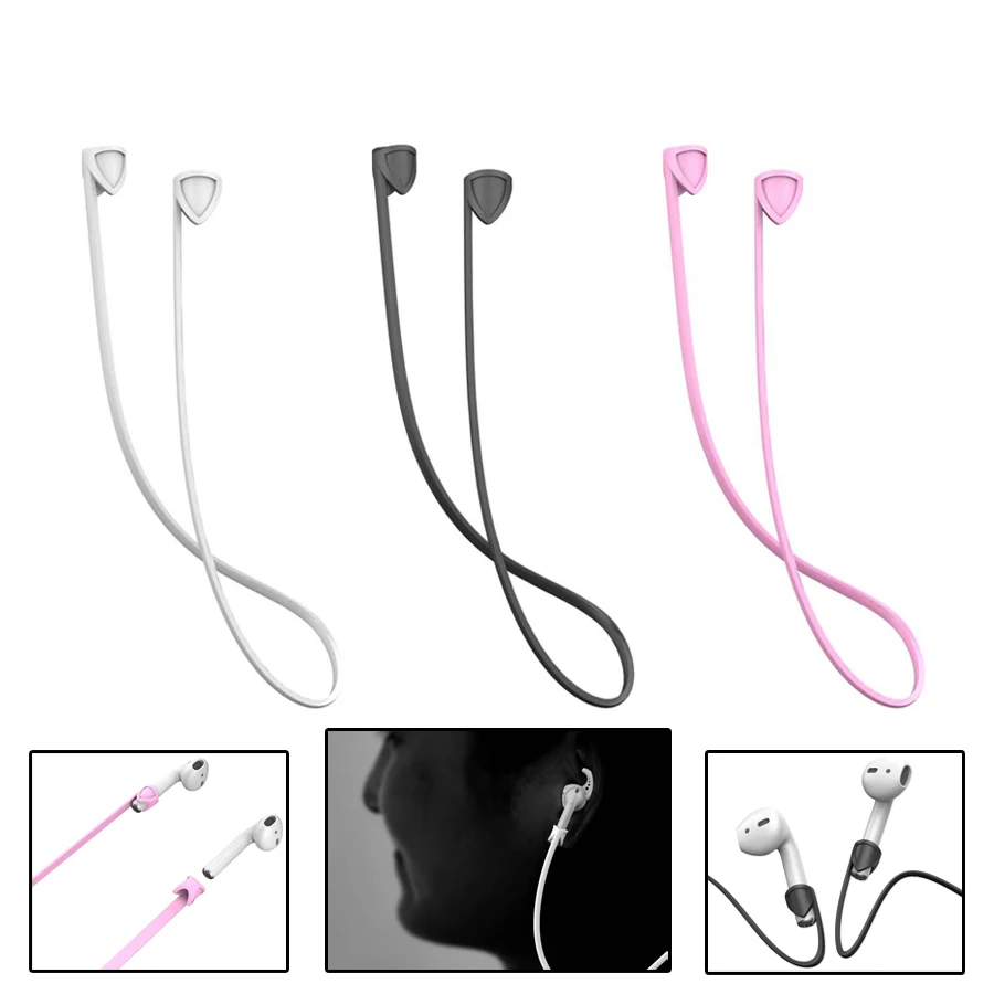 Силиконовый ремешок для наушников Apple Airpods веревка с петлей + Крючки AirPods 2