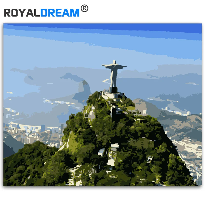 ROYALDREAM Монте-Кристо Нью-Йорк DIY картина по номерам полотно ручной работы Рисунок