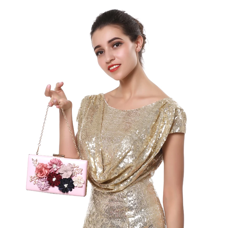 YINGMI вечерняя сумка клатч с цветами и кристаллами конверт на цепочке плечо