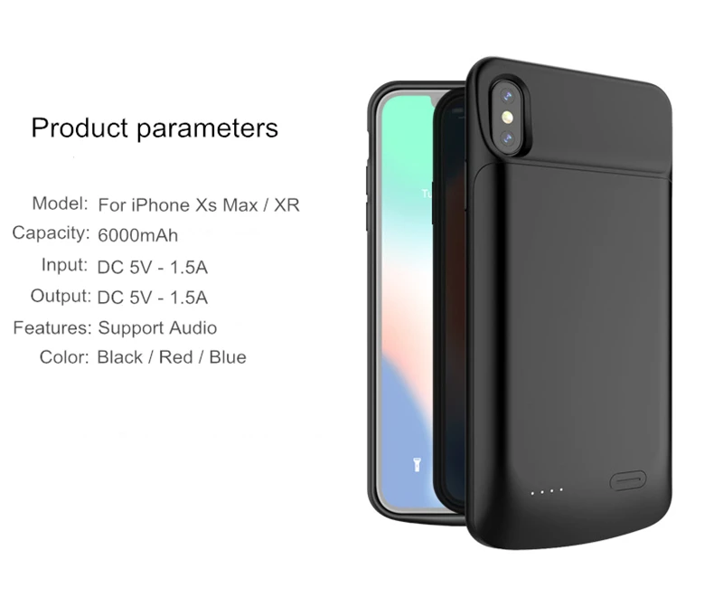 2021 5000 мАч чехол для зарядки аккумулятора iPhone XR портативного резервного внешнего Xs Max|Чехлы с аккумулятором| |