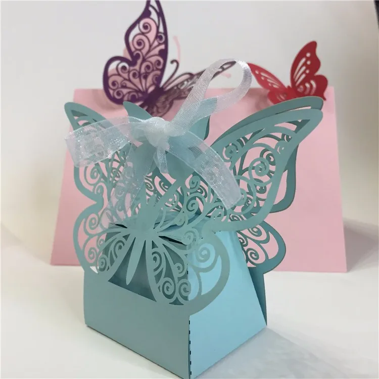 11 цветов Лазерная вырезка бабочки Свадебные сувениры искусственная жемчужная