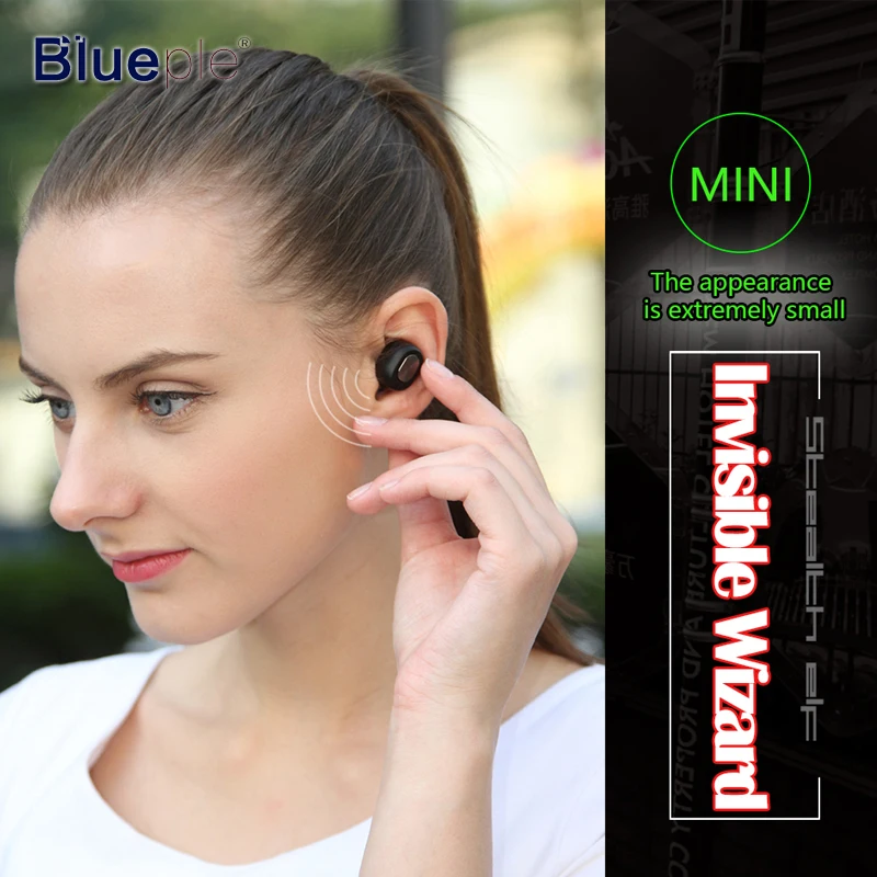 Blueple Wireless Auricular Bluetooth Earphone Mini Earbud Sport Music Headset Handsfree with Mic for MP3 | Электроника