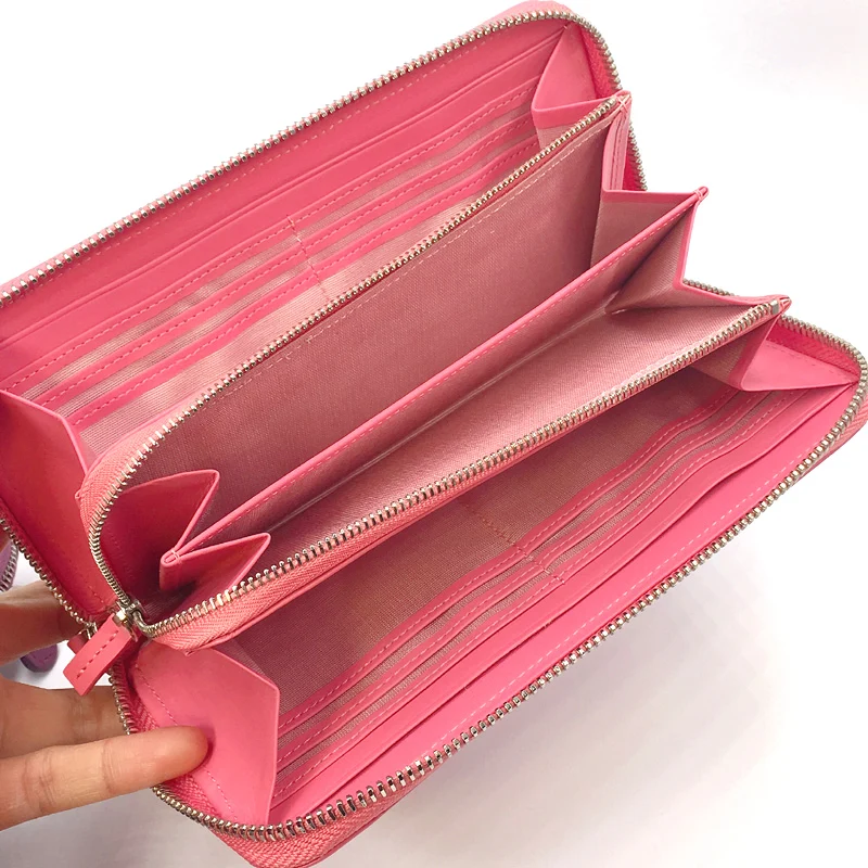 Женский кошелек Deluxe из натуральной кожи Длинный дизайнерский бумажник воловьей