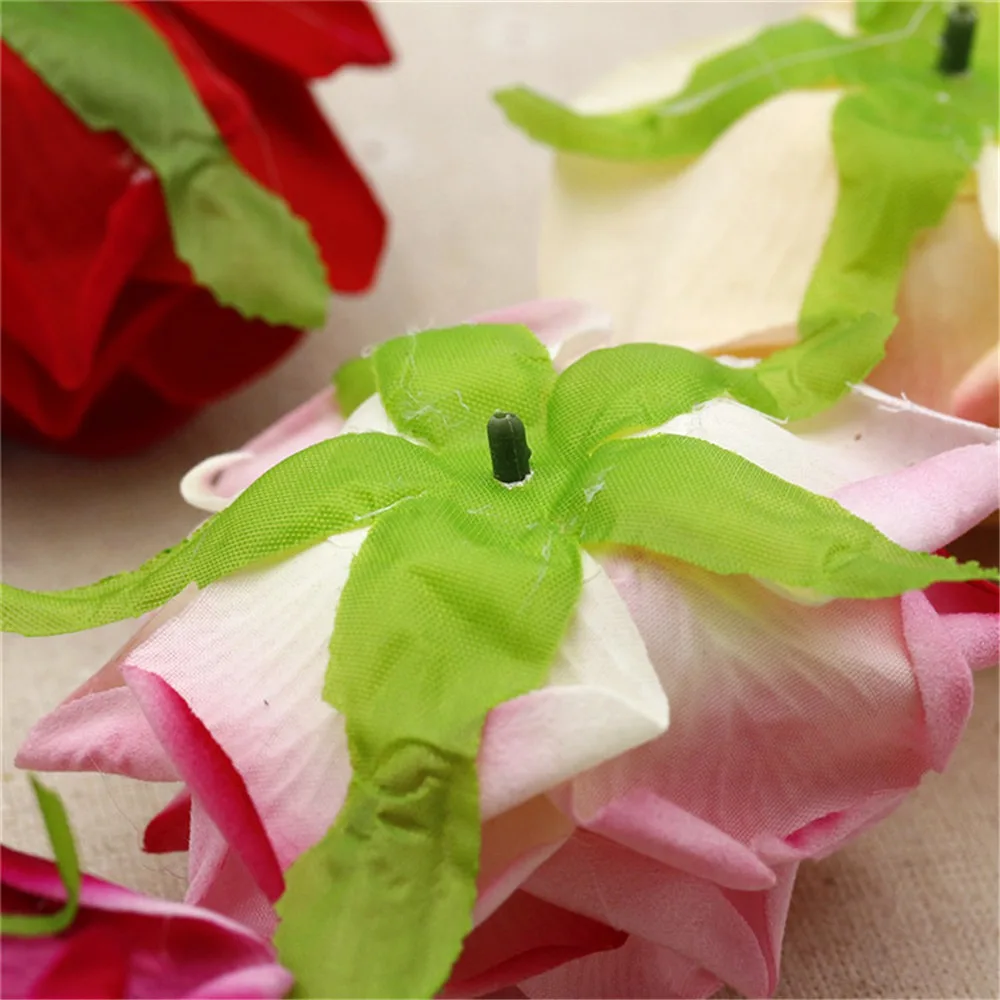 Дешевые 2 шт./лот 10 см искусственные бархатные розы Букет мультфильм Свадебные