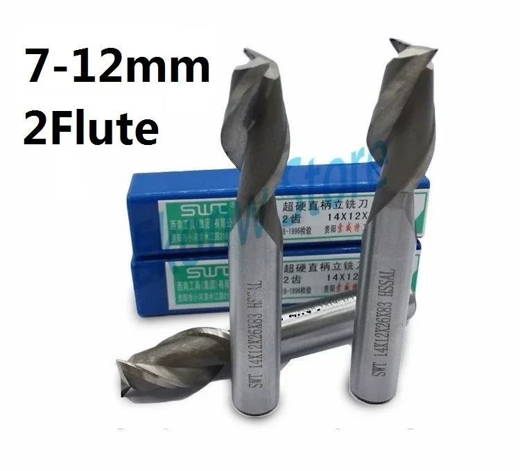 Концевая фреза из быстрорежущей стали с двумя зубьями 5 шт. 7 мм 8 9 10 11 12 ЧПУ|milling