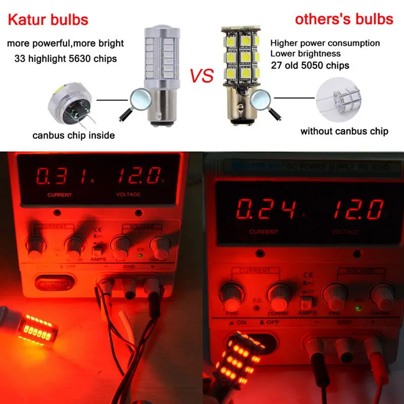 Katur 4 шт. 1157 BAY15D P21/5 Вт светодиодный лампы для тормоза/стоп-светильник s супер яркий
