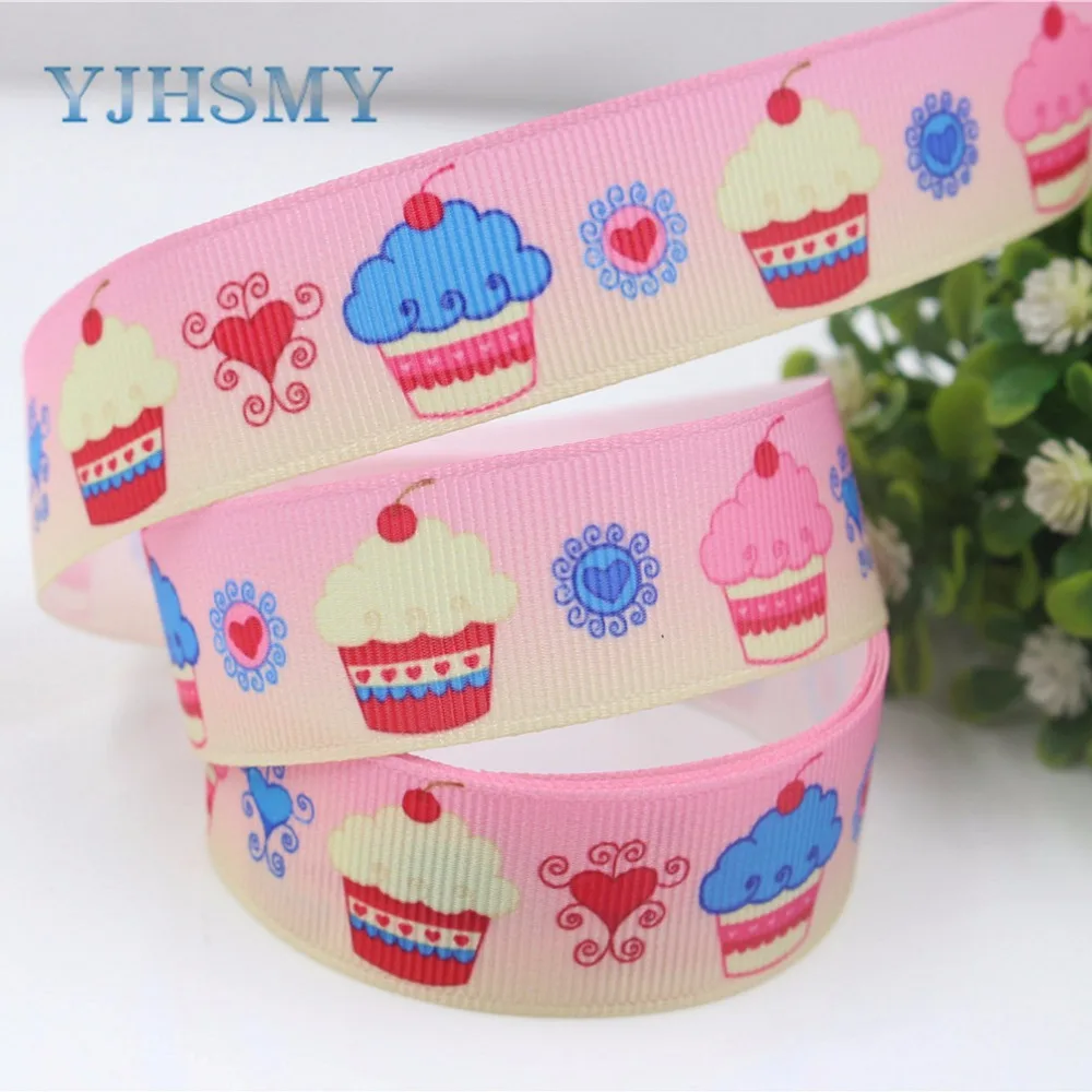 

YJHSMY F-17504-992,22 mm 10 yards cake Ribbons Thermal transfer Printed grosgrain Wedding Accessories DIY handwork materials