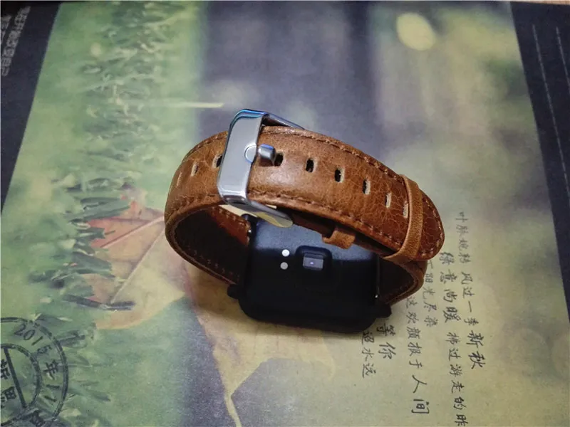 20 мм смарт часы полосы для Xiaomi Huami Amazfit бит Bip Lite кожаный ремешок пятна Браслет замена ремень