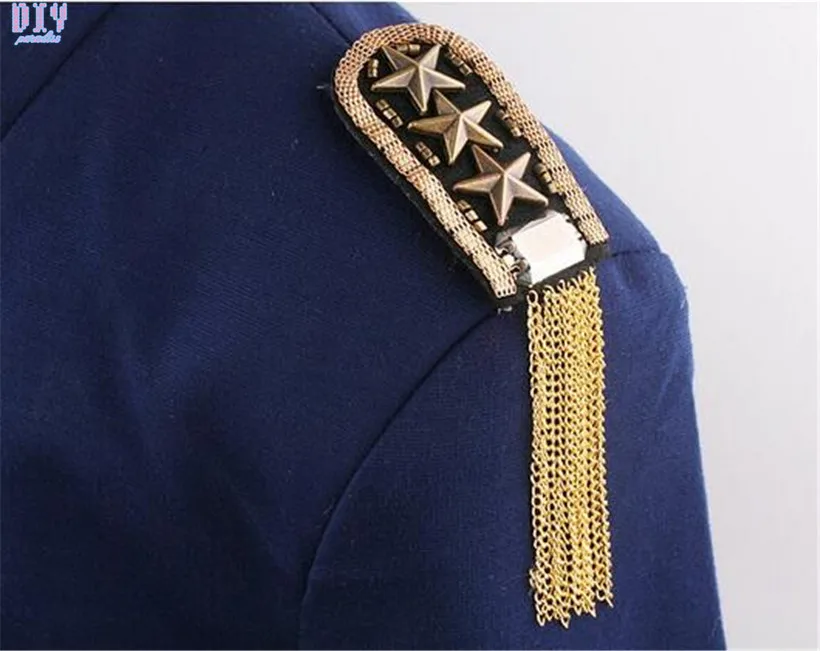 2 шт. винтажные металлические эполеты с цепочкой и кисточками|shoulder boards|pins militarybadge
