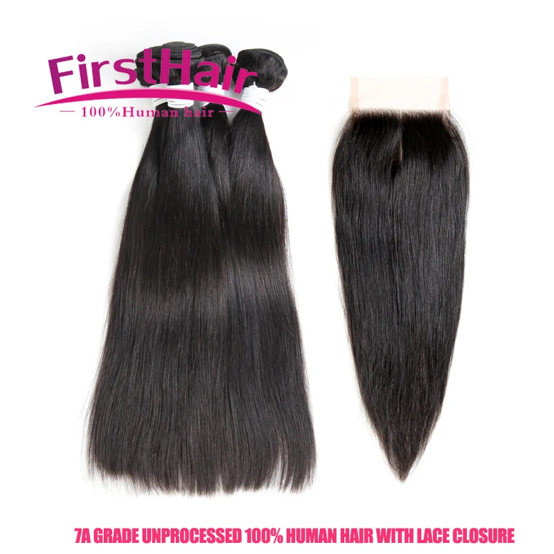 Straight Malaysian Virgin Hair With Closure 4 Bundles Tissage Avec Guangzhou New Star Aliexpress Products |
