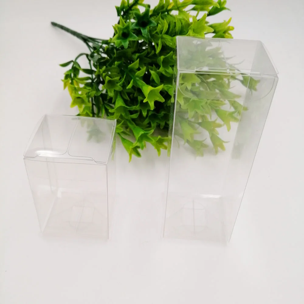 

50pcs 3x3xH Pvc Plastic Box Storage Transparent Boxes Jewelry Gift Box Wedding/Christmas/Candy/Party For Gift Packing Boxes Diy
