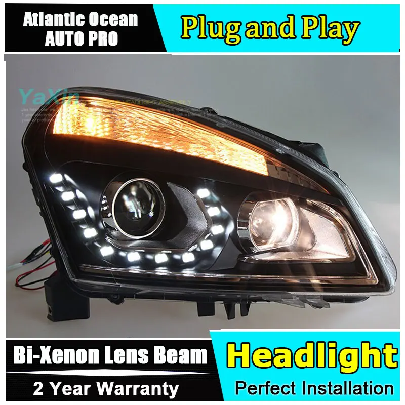 2008-2013 для Nissan Qashqai фары для автомобиля Стайлинг qashqai Головной фонарь 12 высокая яркость светодиодный DRL Парковка Биксеноновые линзы HID комплект