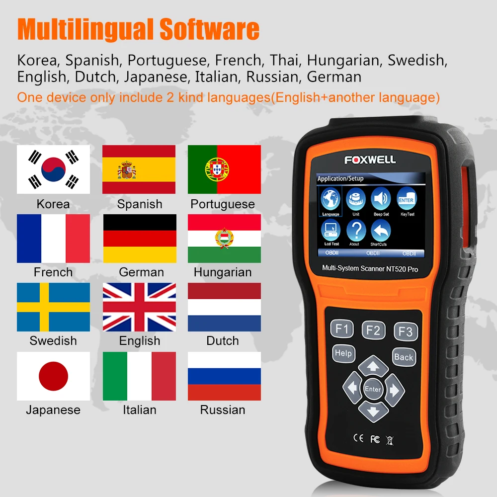 Foxwell NT520 Pro OBD2 автомобильный сканер полная система ABS SRS SAS EPB TPMS DPF масляный светильник сброс OBD ODB2 автомобильный диагностический инструмент