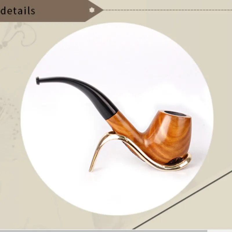 1Pcs Smoking Pipe Pipes for Nature Ebony Manual Gift Wood Bent Type Smoke Accessories Christmas Gifts |