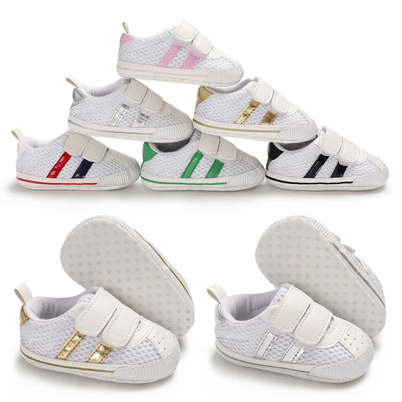 Сетчатая ткань детская спортивная обувь дышащая школьная полосатая кроссовки