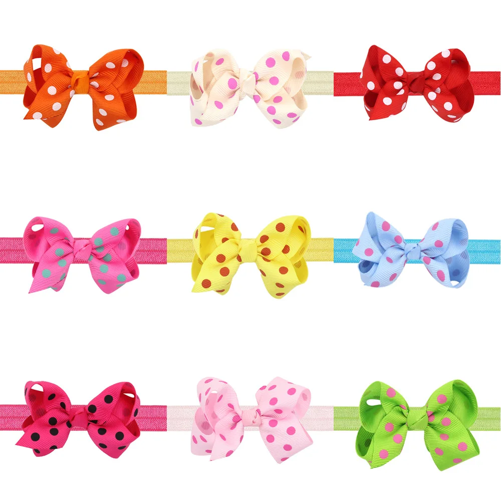 1 Piece MAYA STEPAN Dot Bow Tie Girls Children Hair Head Band Baby Newborn Rope Headband Headwear Headwrap | Детская одежда и
