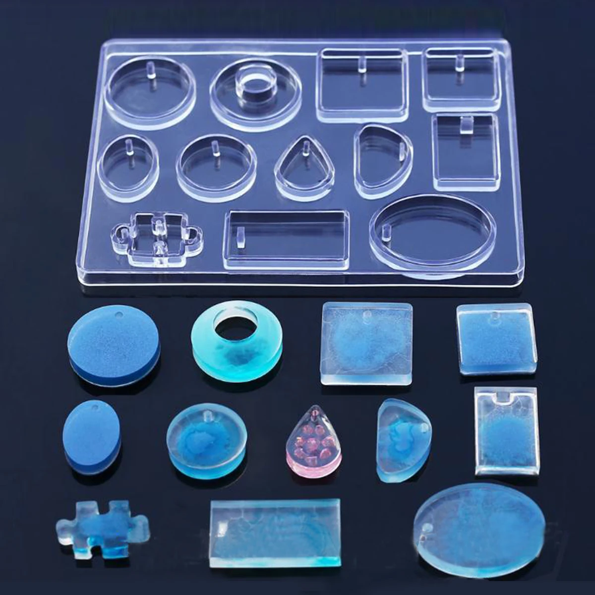

DoreenBeads Silicone Resin Mold For Jewelry Making Rectangle Transparent Clear Drop 15.4cm(6 1/8") x 11.5cm(4 4/8"), 1 Piece