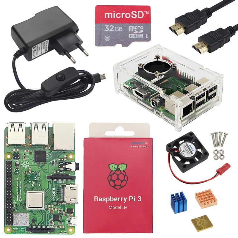 Оригинальный Raspberry Pi 3 Model B + доска 1 4 ГГц Quad core 64 разрядный процессор бортовой Wi Fi и