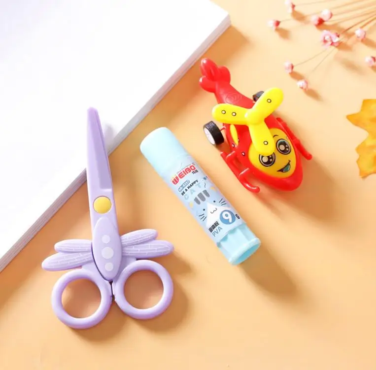 1 упаковка Kawaii Детские Ножницы сплошной Клей Самолет Канцелярский набор милые Kawaii принадлежности костюм студенческие подарки для девочек и мальчиков