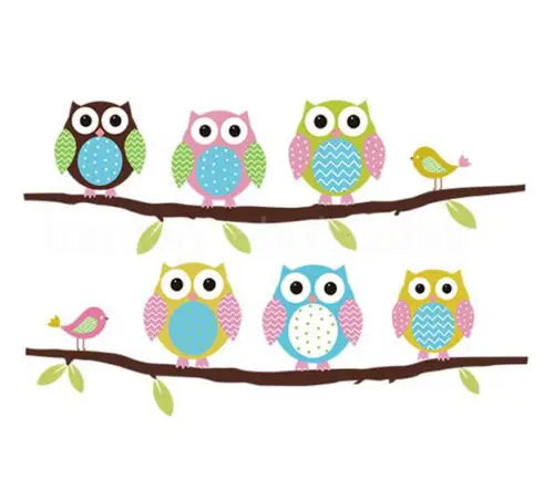 Новая Съемная ветка Совы птиц виниловая детская комната Домашний декор