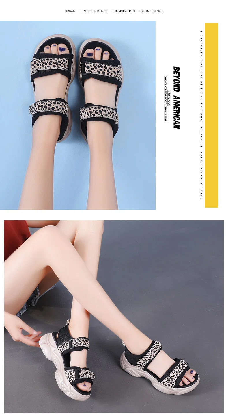 Sandalias mujer; коллекция года; обувь; женские кроссовки на платформе; модная брендовая Летняя обувь; zapatos de mujer; женская обувь на массивном каблуке; цвет Леопардовый, серебристый