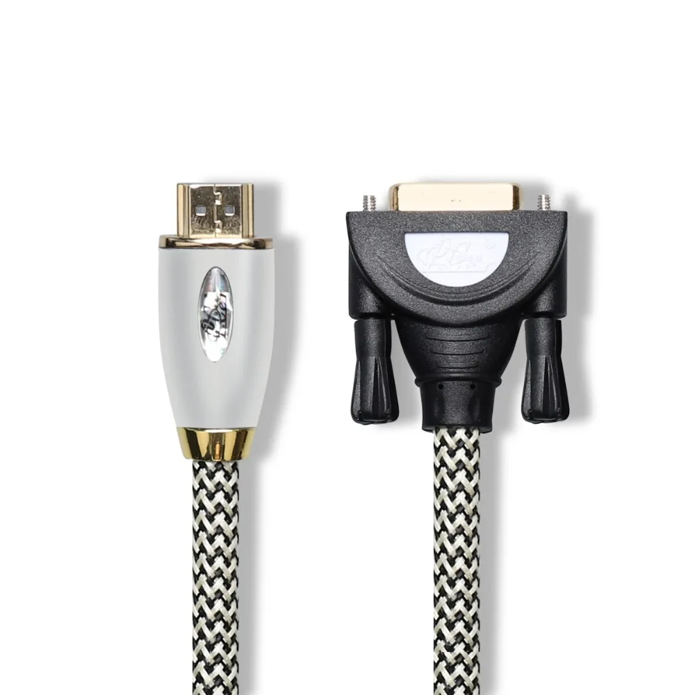 Нейлоновый плетеный кабель HDMI DVI аудио видео Папа папа для ПК монитора HDTV