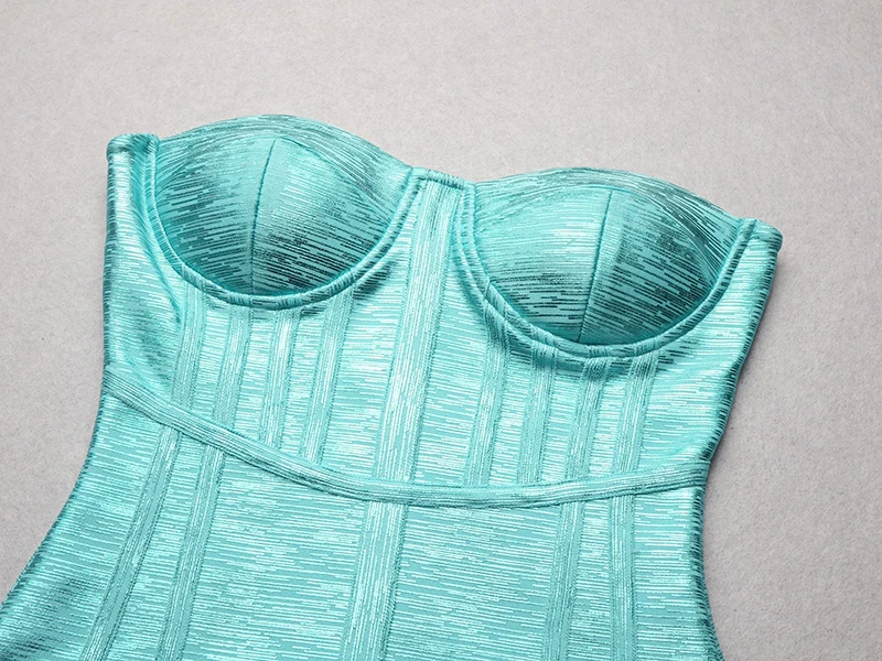 2019 Новое поступление женское зеленое Элегантное платье без бретелек Vestido