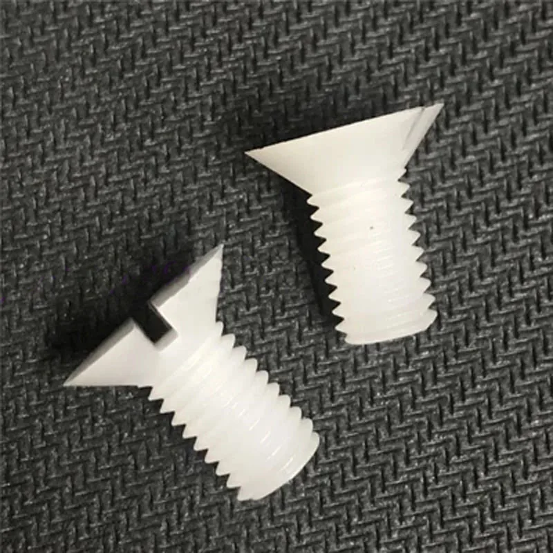 

5pcs M5 PVDF Slotted countersunk head plastic screw One word flat heads Corrosion resistant bolt screws 6-40mm Length