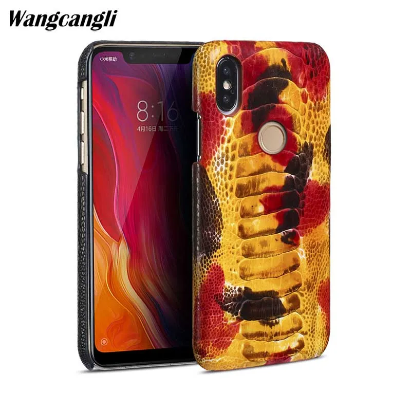 Страусиный чехол для телефона xiaomi 8 из натуральной кожи мобильного половина