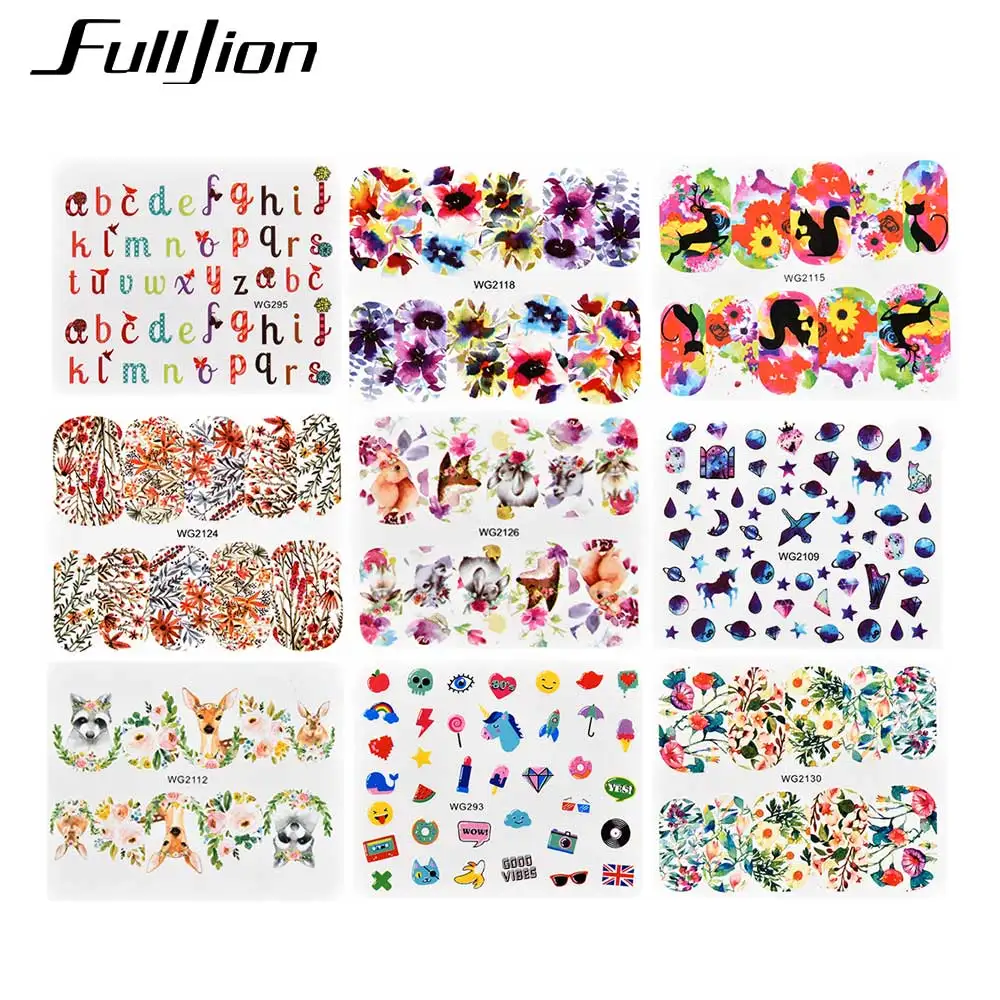 Fulljion 20 шт инструментов для ногтей наклейки водяной знак слайдер переводная