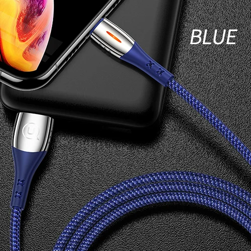 Blue USAMS Смарт авто отсоединить кабель для iPhone Быстрая зарядка отключение питания usb зарядка защитный кабель для iPad iPhone X XS 8 7 6 6S - Цвет: Blue