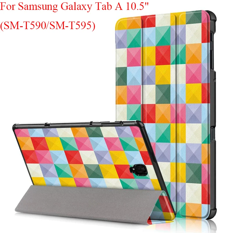 Магнитный чехол с рисунком для Samsung Galaxy Tab A 10 5 2018 дюйма|Чехлы планшетов и