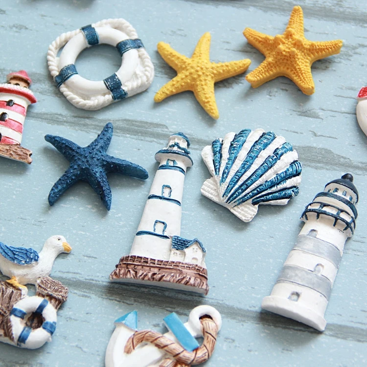 Средиземноморский стиль Смолы Декоративный холодильник морской спасательный