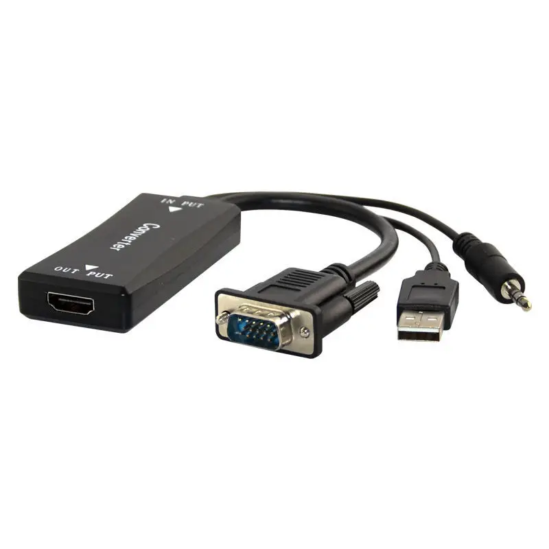 VGA кабель для HD с audio к удлинитель преобразования головы 1080 P компьютер