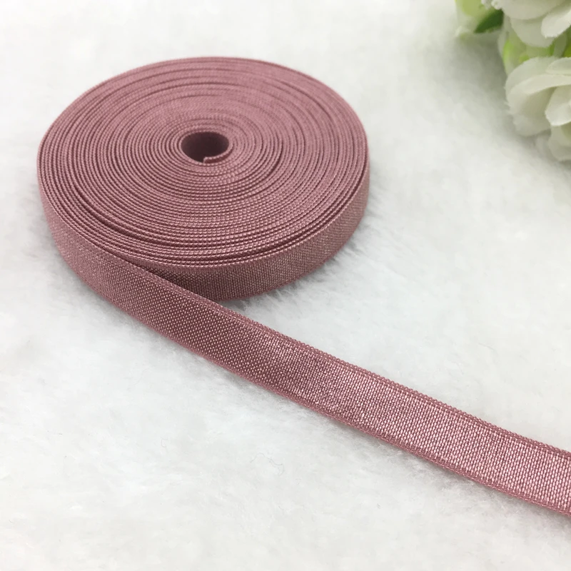 

5 yds 3/8" Mauve Spandex Ribbon Multirole Fold Over Elastic Band For Sewing Ties Hair Accessories Waist Garment Accessory